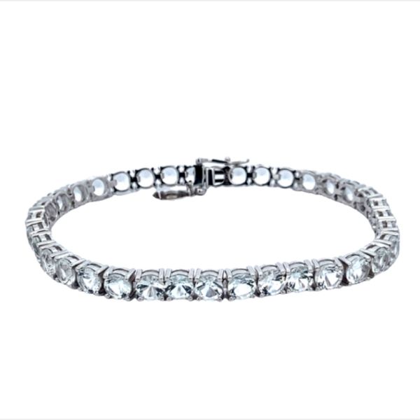 Sterling silver lab white topaz bracelet 7.75 inch Graham Jewelers Wayzata, MN