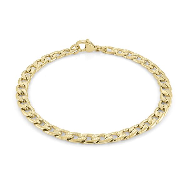 Italgem Gold IP-S.Steel 6mm Curb Chain Bracelet 6+1 Graham Jewelers Wayzata, MN