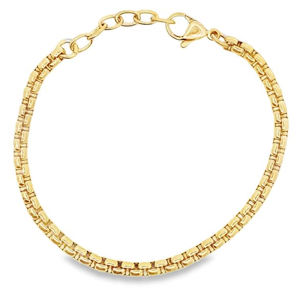 Italgem Gold IP-S.Steel 3.5mm Round-Box Chain Bracelet 6+1