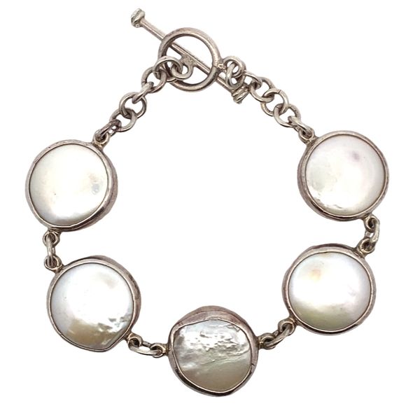 Sterling silver Coin Pearl Bezel set bracele Graham Jewelers Wayzata, MN