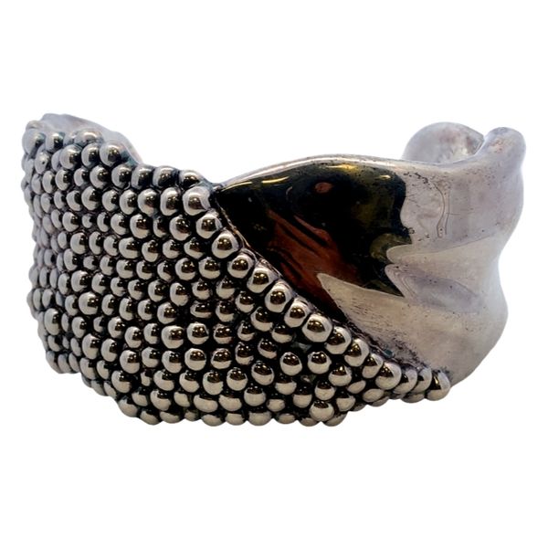 ESTATE Sterling Silver Dot Disegn Liquid Metal Cuff Bracelet Graham Jewelers Wayzata, MN