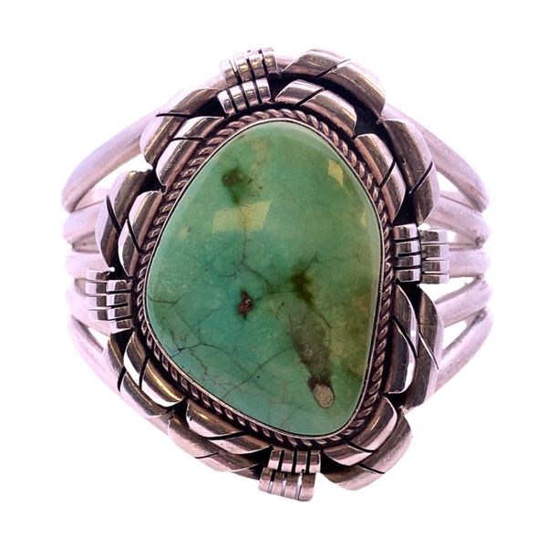ESTATE Sterling Silver Navajo Green Carrico Lake Turquoise Cuff Graham Jewelers Wayzata, MN