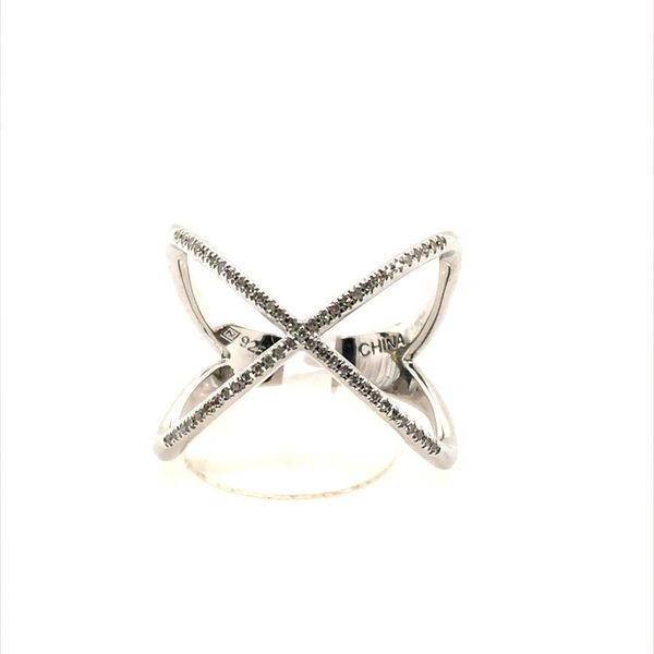 Sterling silver .12ctw criss cross X ring size 7.5 Graham Jewelers Wayzata, MN