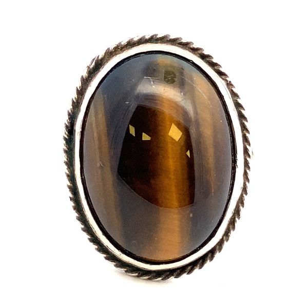 Sterling silver Tiger Eye Oval Cabochon Ring Graham Jewelers Wayzata, MN