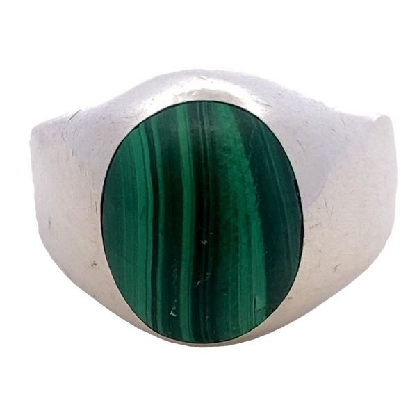 Sterling silver Malachite Oval Cabochon ring Graham Jewelers Wayzata, MN