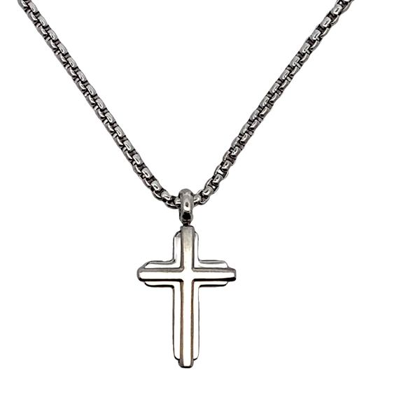 Italgem S.Steel Mini Cross-In-Cross necklace 20