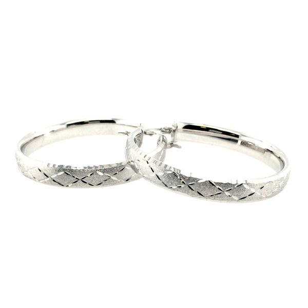 Sterling Silver diamond cut round earrings Graham Jewelers Wayzata, MN