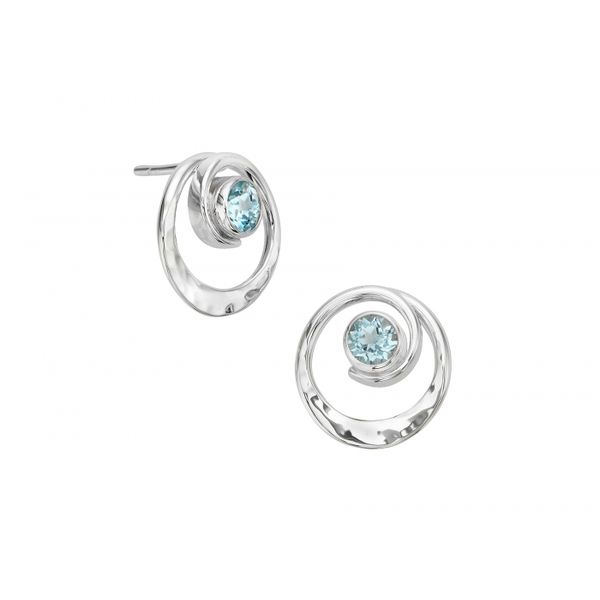 Sterling Silver Ed Levin Posy blue topaz earrings Graham Jewelers Wayzata, MN