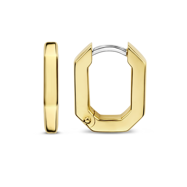 TI SENTO Gold-Plated Oval Huggie Earrings Graham Jewelers Wayzata, MN