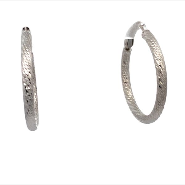 Sterling Silver Diamond Cut large hoop earrings Graham Jewelers Wayzata, MN