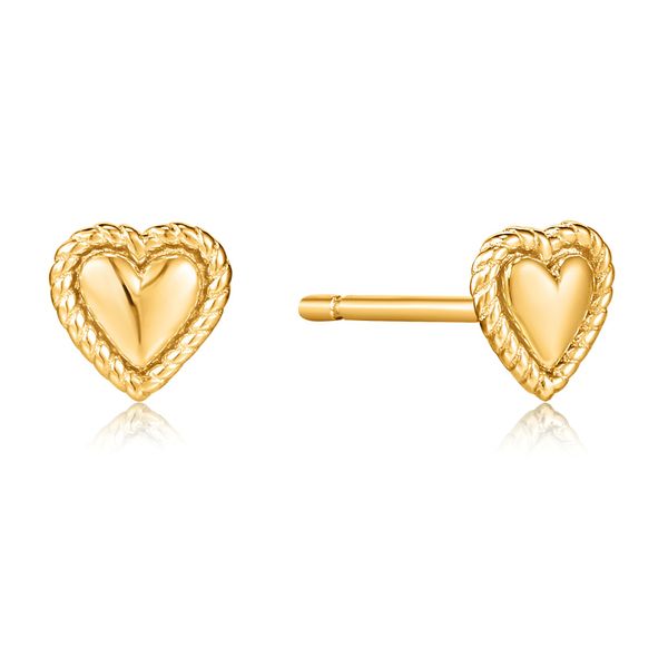 Ania Haie Gold Rope Heart Stud Earrings Graham Jewelers Wayzata, MN