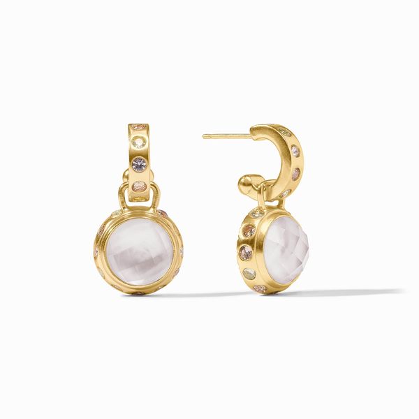 Julie Vos 24ky Finish Rainbow Hoop & Charm Earring Iridiscent Clear Crystal-OS Graham Jewelers Wayzata, MN