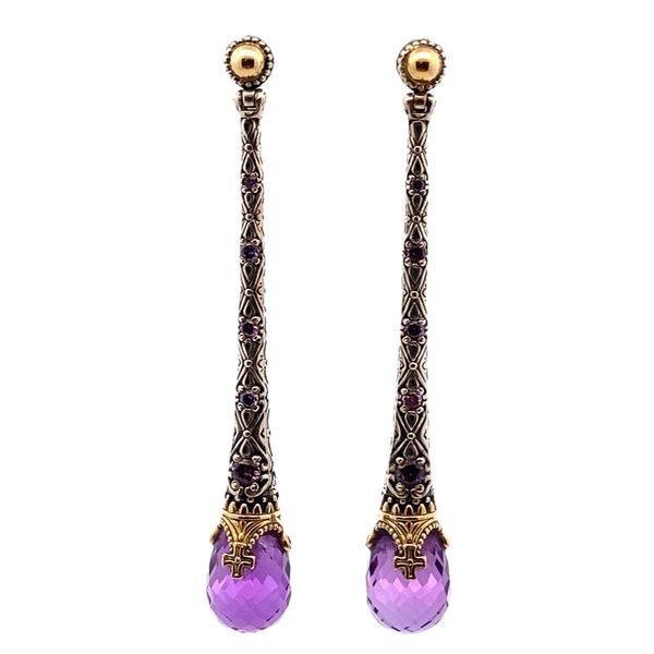 ESTATE Konstantino 925/18ky Amethyst Teardrop Stud Earrings Graham Jewelers Wayzata, MN