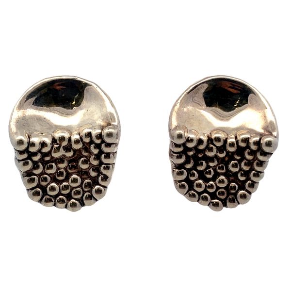 ESTATE Sterling Silver Liquid Metal Dot Clip Earrings Graham Jewelers Wayzata, MN