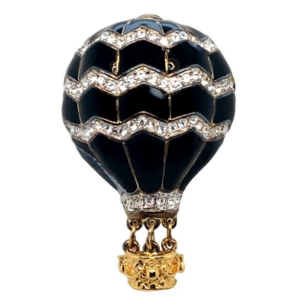 ESTATE Plated Glass/Enamel Black Ballon Brooch Graham Jewelers Wayzata, MN