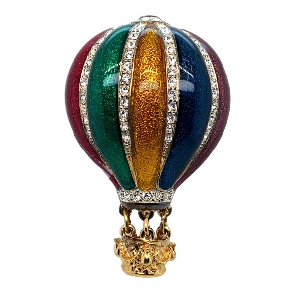 ESTATE Plated enamel/glass balloon brooch Graham Jewelers Wayzata, MN