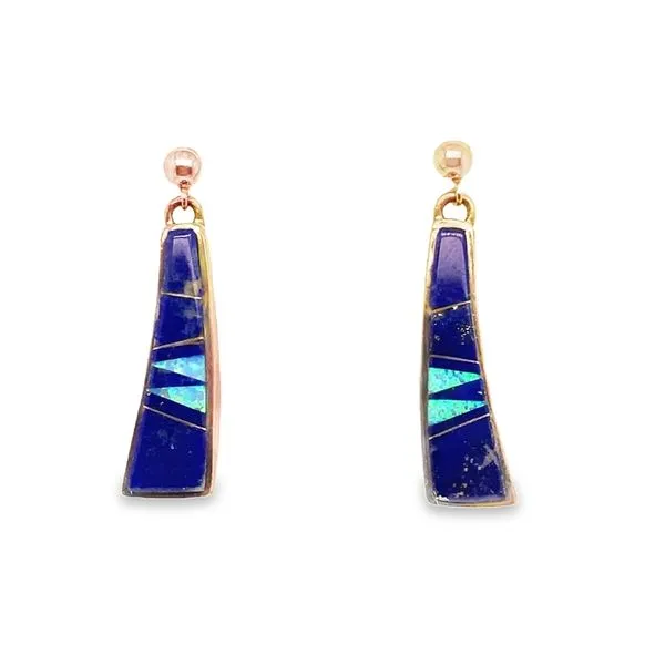 Calvin Begay Lapiz Opal earrings Graham Jewelers Wayzata, MN