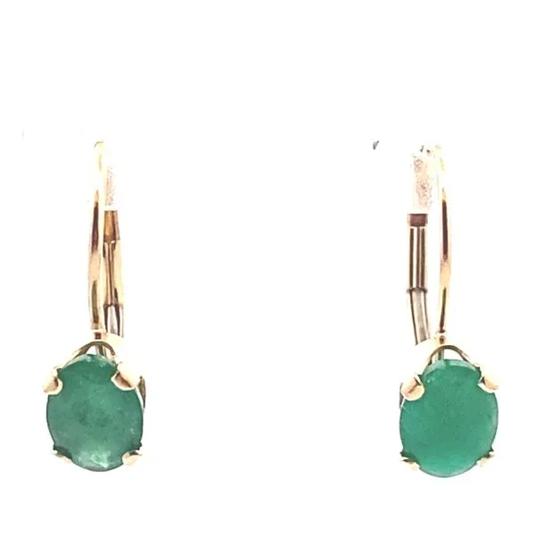 18ky 2 ct emerald dangle earrings lever back Graham Jewelers Wayzata, MN