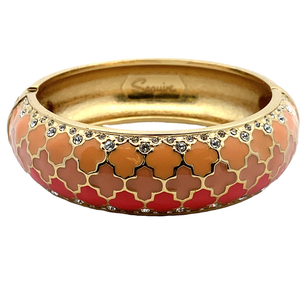 ESTATE  Sequin Pink Thin Gold Tone Enamel Bangle Graham Jewelers Wayzata, MN