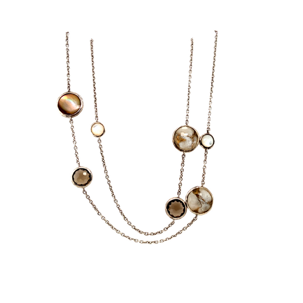 ESTATE Sterling silver IPPOLITA Multistone MOP/quatz Station necklace Graham Jewelers Wayzata, MN