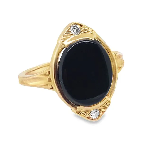 14ky Onyx and diamond ring Graham Jewelers Wayzata, MN
