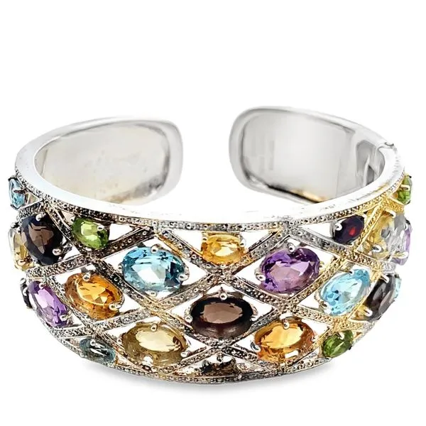 Multi stone silver cuff Graham Jewelers Wayzata, MN