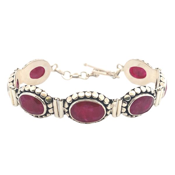 ESTATE Sterling silver Oval ruby bracelet 7.5 Graham Jewelers Wayzata, MN