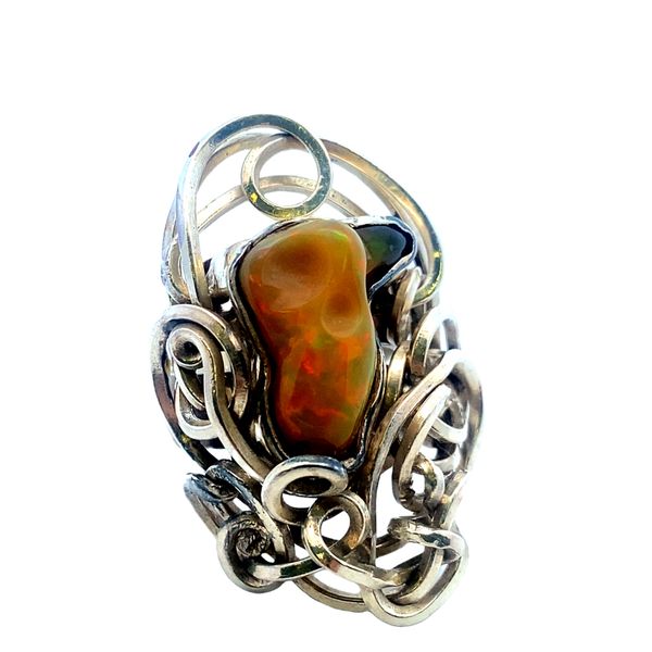 ESTATE Ethiopian Opal Nugget Silver Wire wrapped ring Graham Jewelers Wayzata, MN