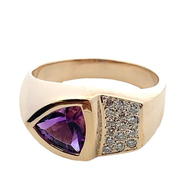 ESTATE 14ky 1.34ct Amethyst .30ctw dia Cocktail ring Graham Jewelers Wayzata, MN