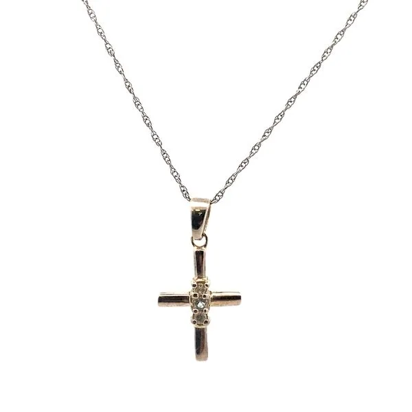 Silver accented diamond Cross necklace Graham Jewelers Wayzata, MN