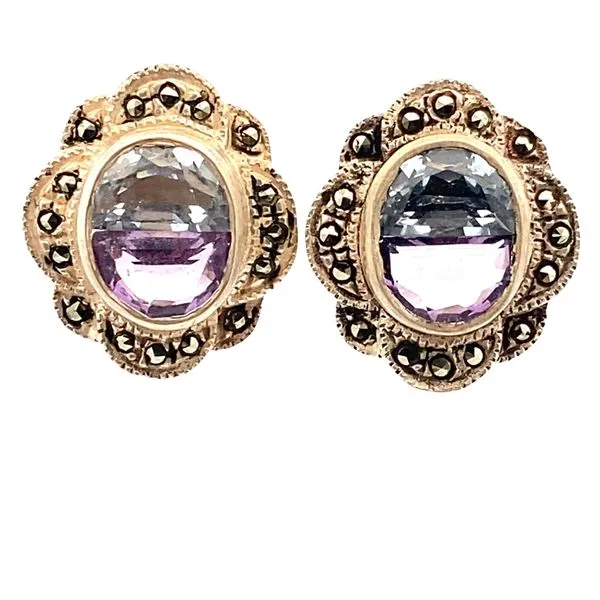 Silver Amethyst/Topaz Half Moons studs Graham Jewelers Wayzata, MN