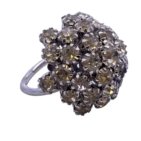 Vintage Silver Cocktail Ring with Zircon Cluster Graham Jewelers Wayzata, MN