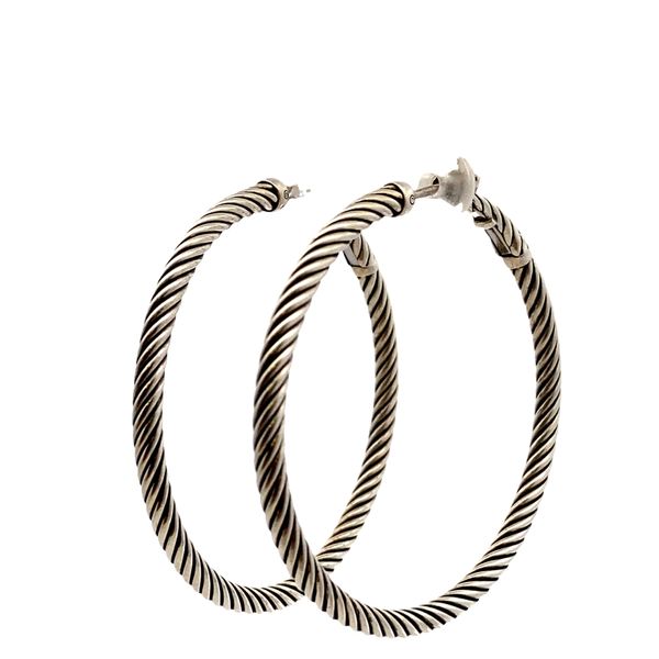 ESTATE  David Yurman SS Cable Hoop Earrings Graham Jewelers Wayzata, MN