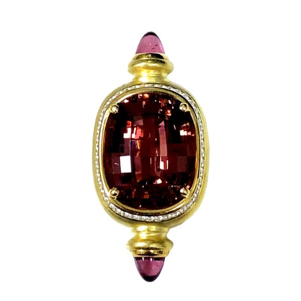 ESTATE Fred Betlach  18ky  25.11ct Pink Tourmaline brooch Graham Jewelers Wayzata, MN