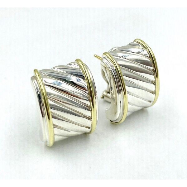 ESTATE  David Yurman Sterling sliver/14ky cable cigar Earrings Image 2 Graham Jewelers Wayzata, MN