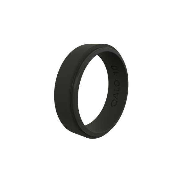 QALO standard unisex black narrow polished step band Graham Jewelers Wayzata, MN