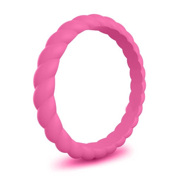 Hot Pink Silicone Roping Band Gray's Jewelers Bespoke Saint James, NY