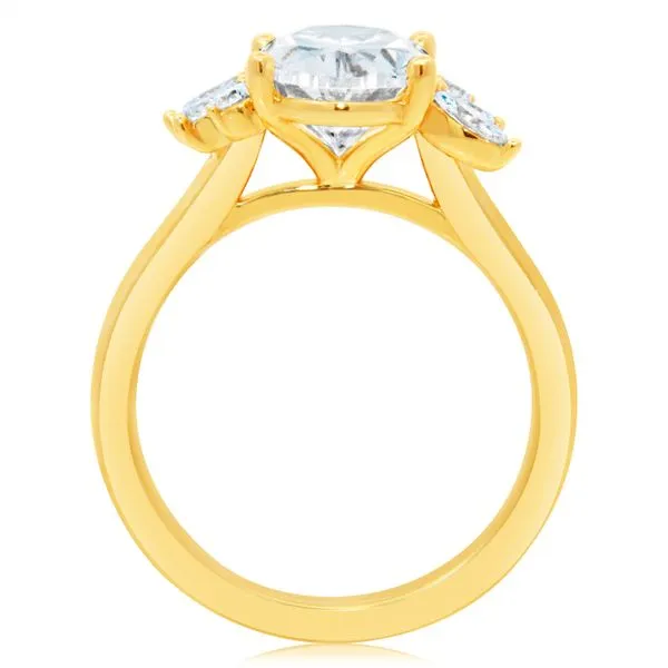 Oval Marquise and Round Diamond Cluster Engagement Ring Mounting Image 3 Gray's Jewelers Bespoke Saint James, NY