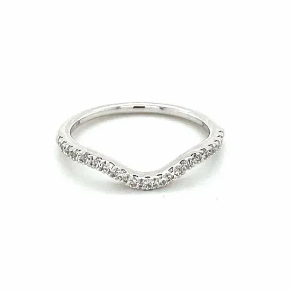 14k White Gold Contour Diamond Band 0.25 Total Diamond Carat Weight Gray's Jewelers Bespoke Saint James, NY