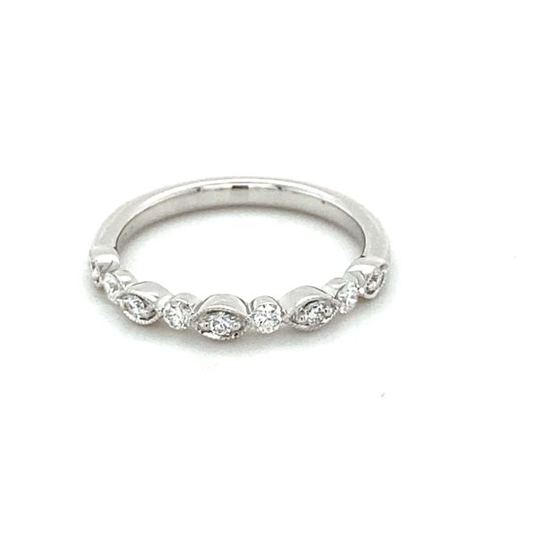 14k White Gold Diamond Band 0.25 Total Diamond Carat Weight Gray's Jewelers Bespoke Saint James, NY