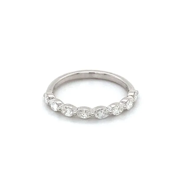 14K White Gold Oval Diamond Band Gray's Jewelers Bespoke Saint James, NY