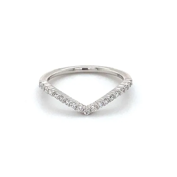 14K White Gold Diamond Chevron Band Gray's Jewelers Bespoke Saint James, NY