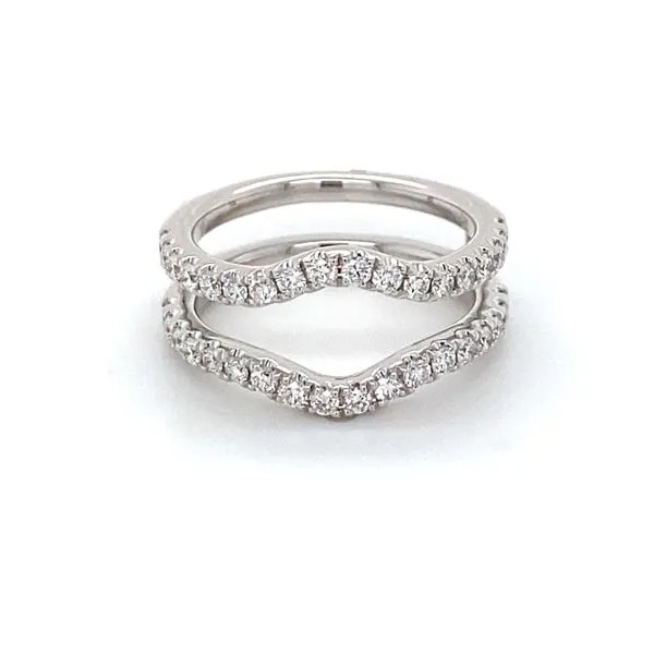 14K White Gold Diamond Curved Insert Band Gray's Jewelers Bespoke Saint James, NY