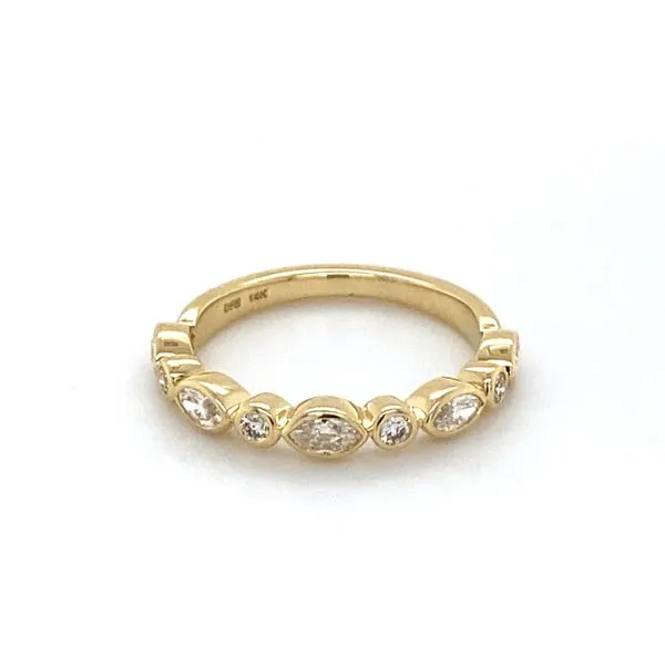 14K Yellow Gold Marquise and Round Diamond Band Gray's Jewelers Bespoke Saint James, NY