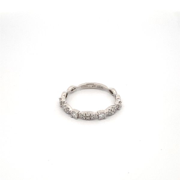 Platinum Marquise and Round Shape Band with Round Diamonds Gray's Jewelers Bespoke Saint James, NY