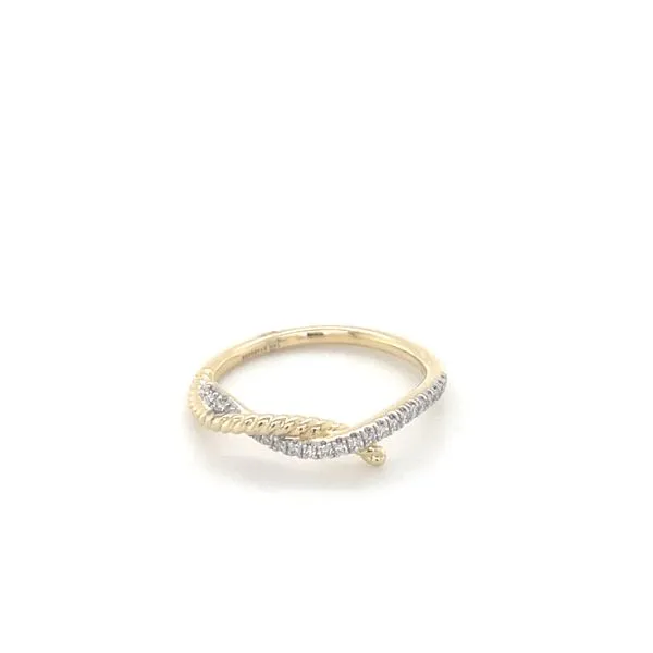 14K YELLOW GOLD DIAMOND AND TWISTED ROPE LADIES RING Gray's Jewelers Bespoke Saint James, NY