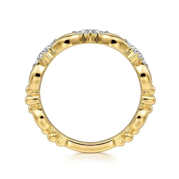 14K Yellow Gold Diamond Cluster Station Ring Image 2 Gray's Jewelers Bespoke Saint James, NY