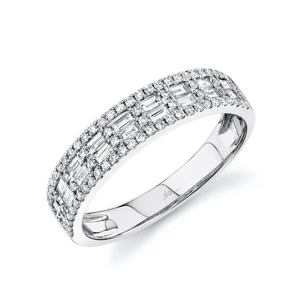 14K White Gold Diamond Anniverary Band Gray's Jewelers Bespoke Saint James, NY