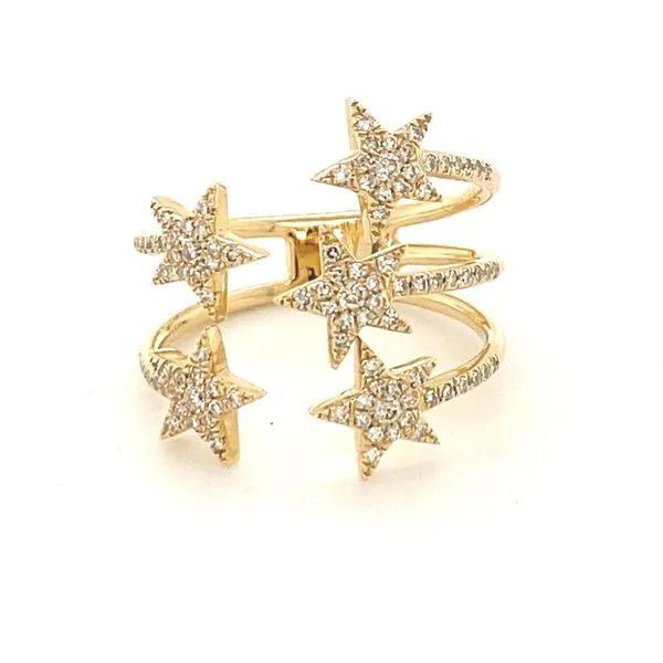 14k Yellow Gold Diamond 5 Star Ring 0.37 Total Diamond Carat Weight Image 2 Gray's Jewelers Bespoke Saint James, NY