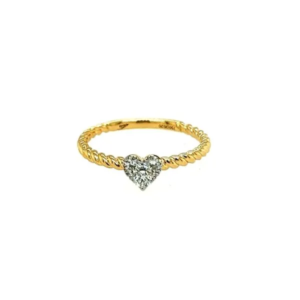 18K YELLOW GOLD DIAMOND HEART RING Gray's Jewelers Bespoke Saint James, NY
